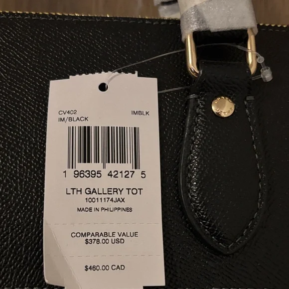 Brand New Coach Black Tote with Gold Accents - Picture 4 of 7